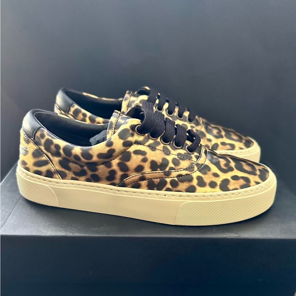 Saint Laurent Venice leopard-print low-top sneakers